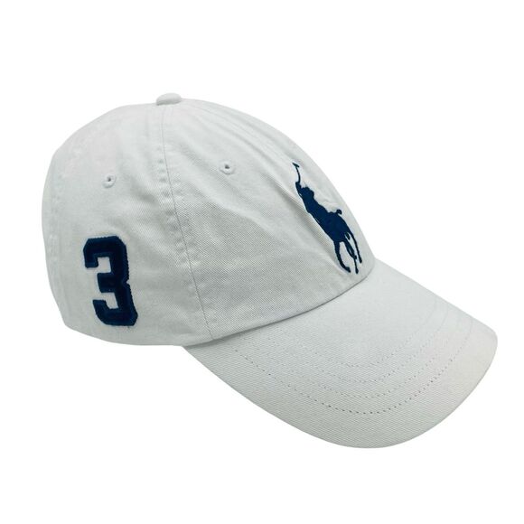 Polo Ralph Lauren Hat Men’s Adult Size White Embroidered 3 Golf Dad Cap - Picture 2 of 6